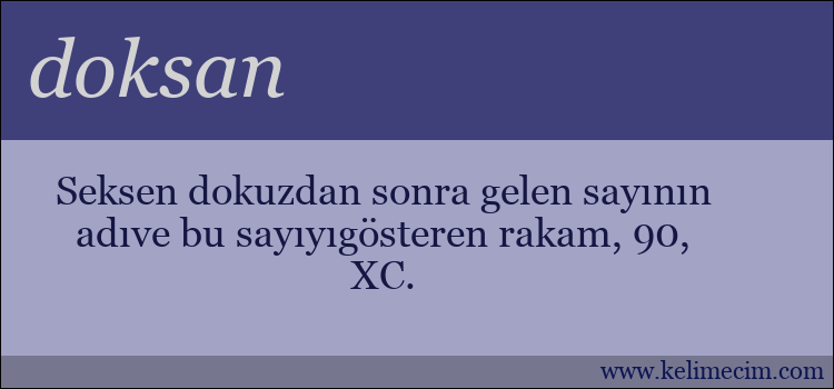 doksan kelimesinin anlamı ne demek?