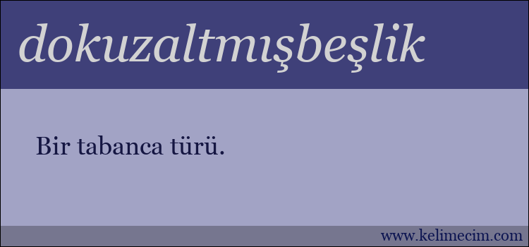 dokuzaltmışbeşlik kelimesinin anlamı ne demek?