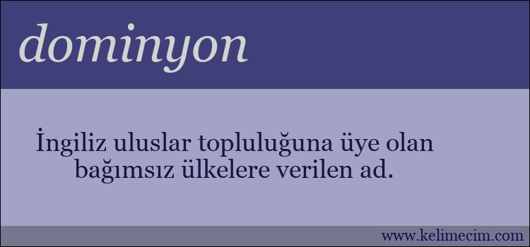 dominyon kelimesinin anlamı ne demek?