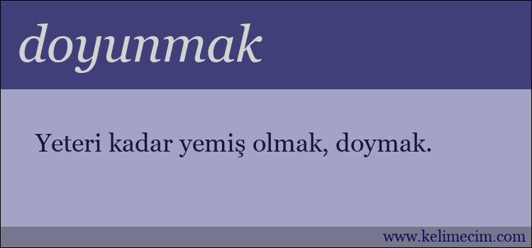 doyunmak kelimesinin anlamı ne demek?