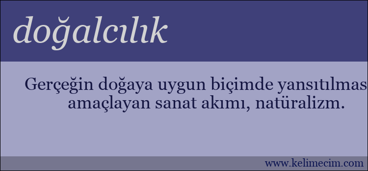 doğalcılık kelimesinin anlamı ne demek?