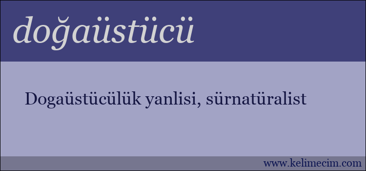 doğaüstücü kelimesinin anlamı ne demek?