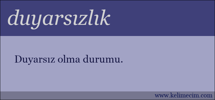 duyarsızlık kelimesinin anlamı ne demek?