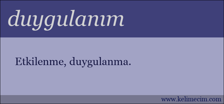 duygulanım kelimesinin anlamı ne demek?