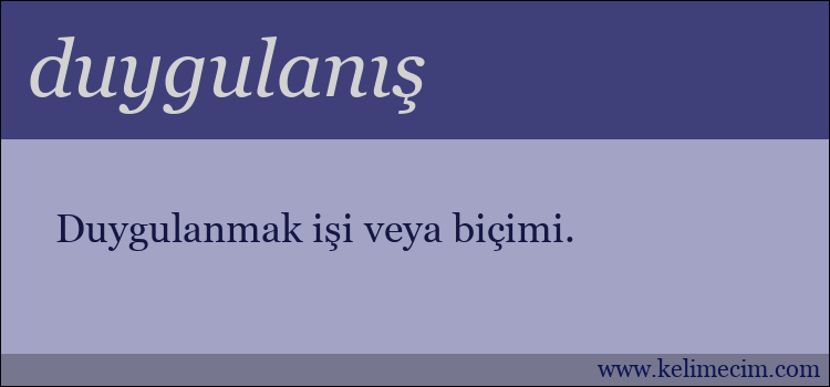 duygulanış kelimesinin anlamı ne demek?