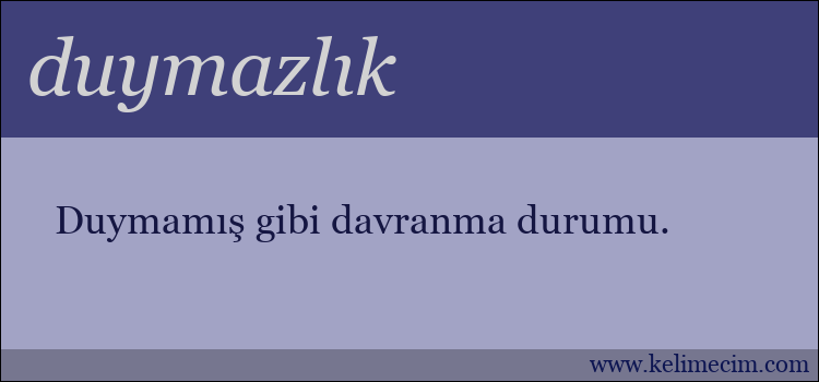 duymazlık kelimesinin anlamı ne demek?