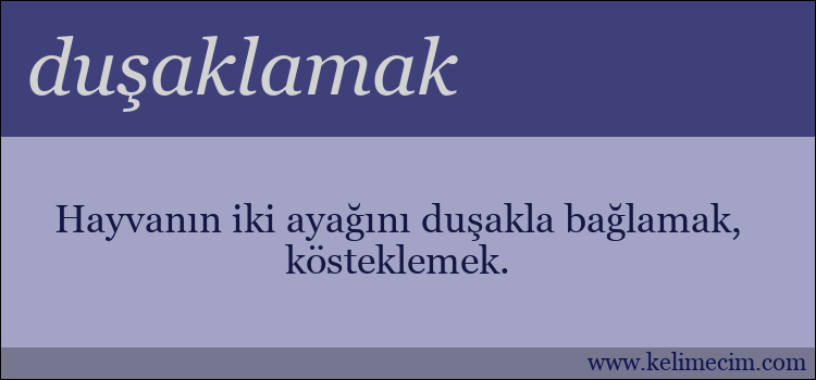 duşaklamak kelimesinin anlamı ne demek?