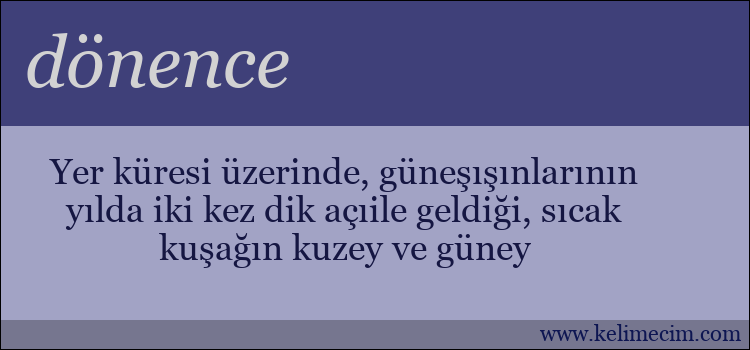 dönence kelimesinin anlamı ne demek?