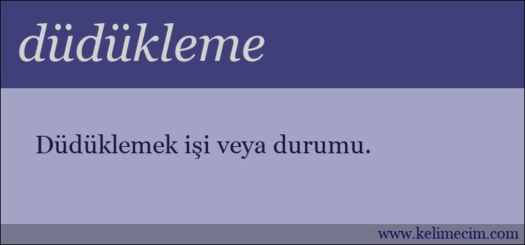 düdükleme kelimesinin anlamı ne demek?