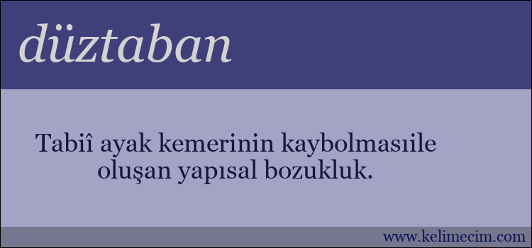 düztaban kelimesinin anlamı ne demek?