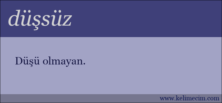 düşsüz kelimesinin anlamı ne demek?