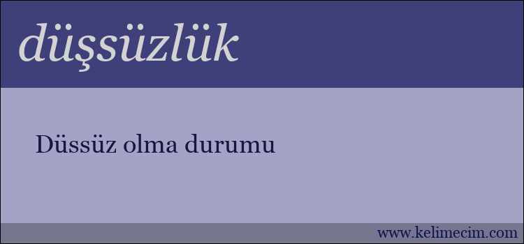 düşsüzlük kelimesinin anlamı ne demek?