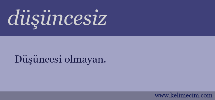 düşüncesiz kelimesinin anlamı ne demek?