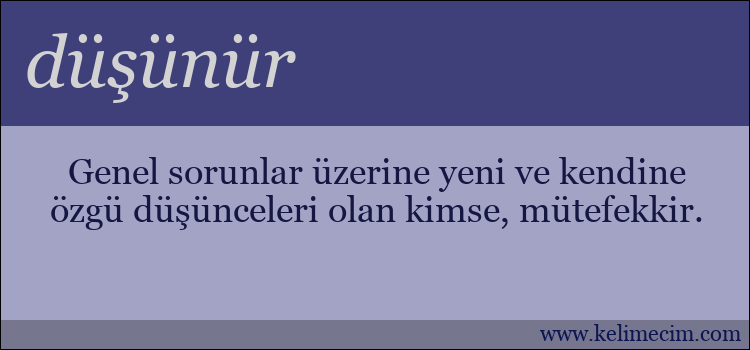 düşünür kelimesinin anlamı ne demek?