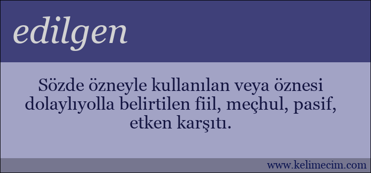 edilgen kelimesinin anlamı ne demek?