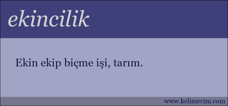 ekincilik kelimesinin anlamı ne demek?