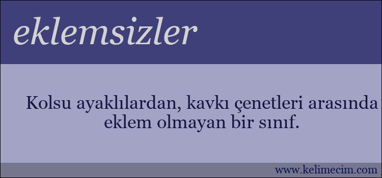 eklemsizler kelimesinin anlamı ne demek?