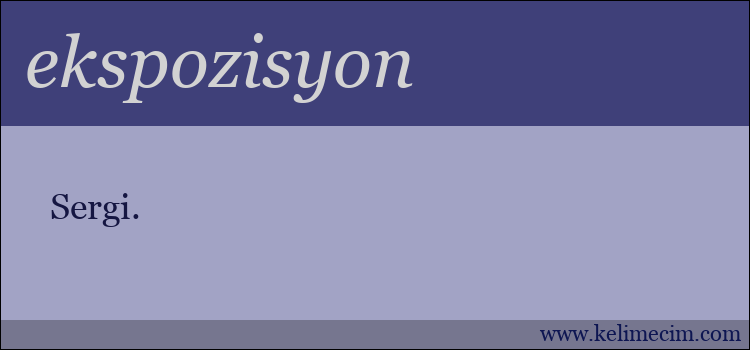 ekspozisyon kelimesinin anlamı ne demek?