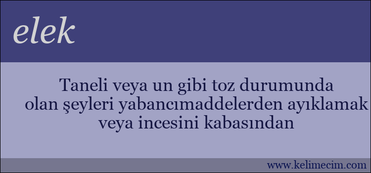 elek kelimesinin anlamı ne demek?