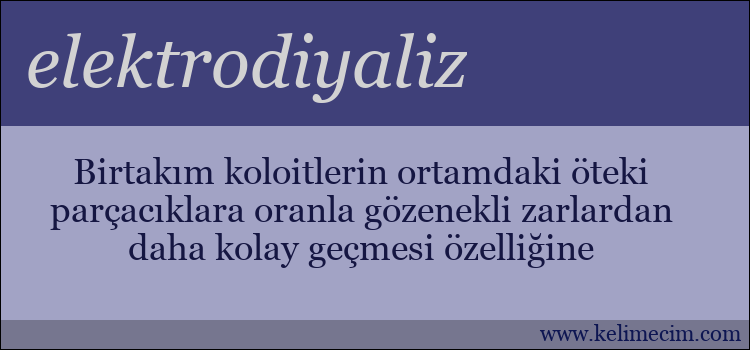 elektrodiyaliz kelimesinin anlamı ne demek?