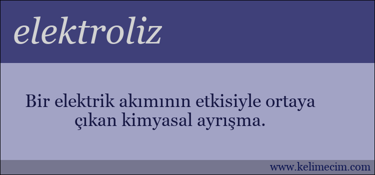 elektroliz kelimesinin anlamı ne demek?