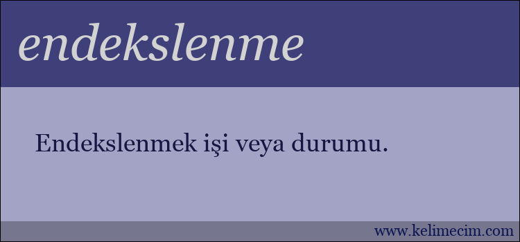 endekslenme kelimesinin anlamı ne demek?