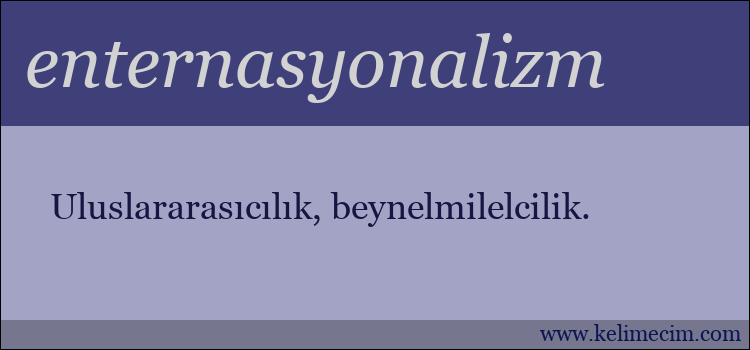 enternasyonalizm kelimesinin anlamı ne demek?