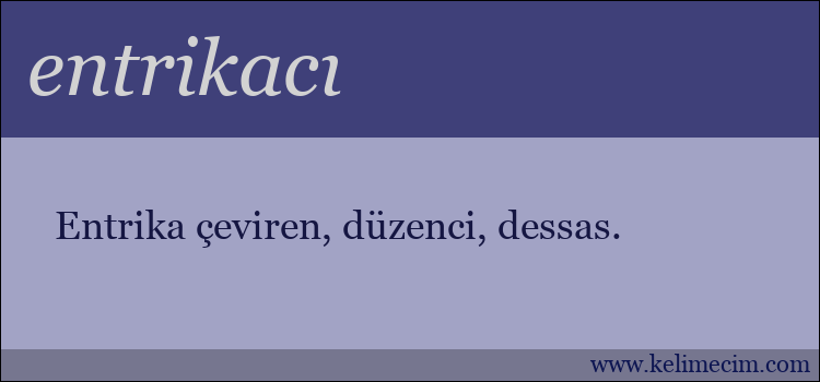 entrikacı kelimesinin anlamı ne demek?