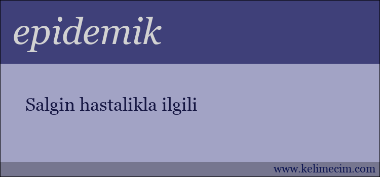 epidemik kelimesinin anlamı ne demek?