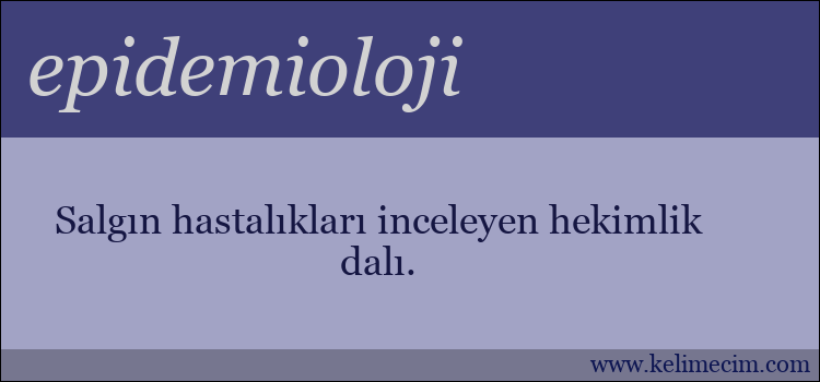 epidemioloji kelimesinin anlamı ne demek?