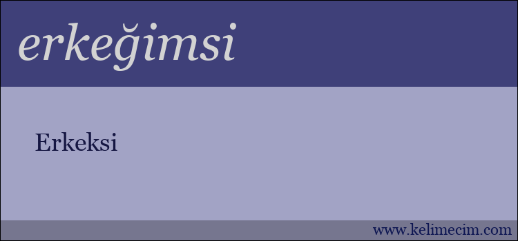 erkeğimsi kelimesinin anlamı ne demek?