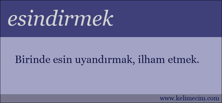 esindirmek kelimesinin anlamı ne demek?