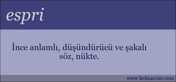 espri kelimesinin anlamı ne demek?