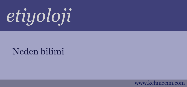 etiyoloji kelimesinin anlamı ne demek?