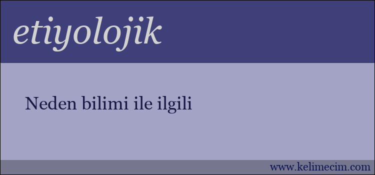 etiyolojik kelimesinin anlamı ne demek?