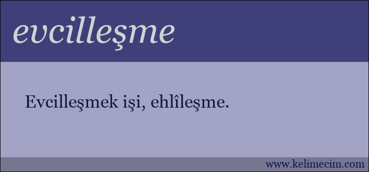 evcilleşme kelimesinin anlamı ne demek?