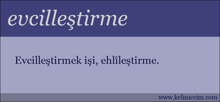 evcilleştirme kelimesinin anlamı ne demek?