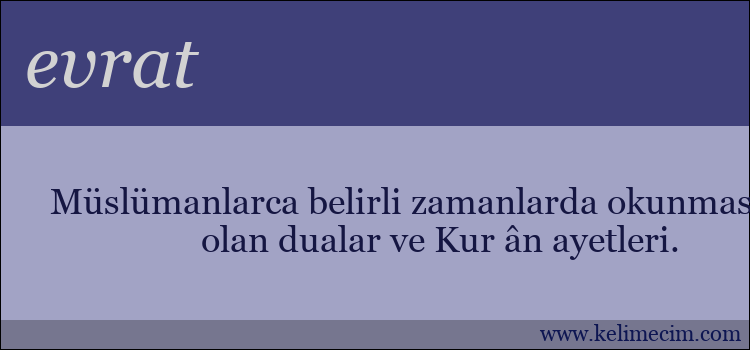 evrat kelimesinin anlamı ne demek?