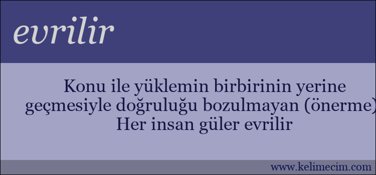 evrilir kelimesinin anlamı ne demek?