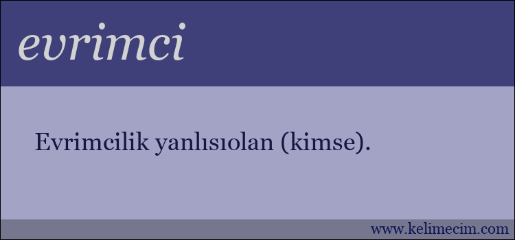 evrimci kelimesinin anlamı ne demek?