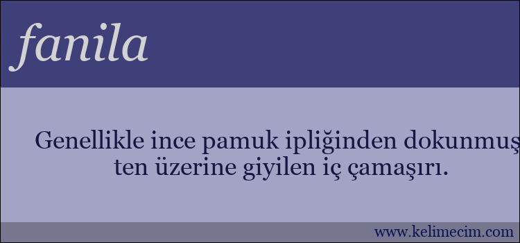 fanila kelimesinin anlamı ne demek?