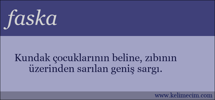 faska kelimesinin anlamı ne demek?