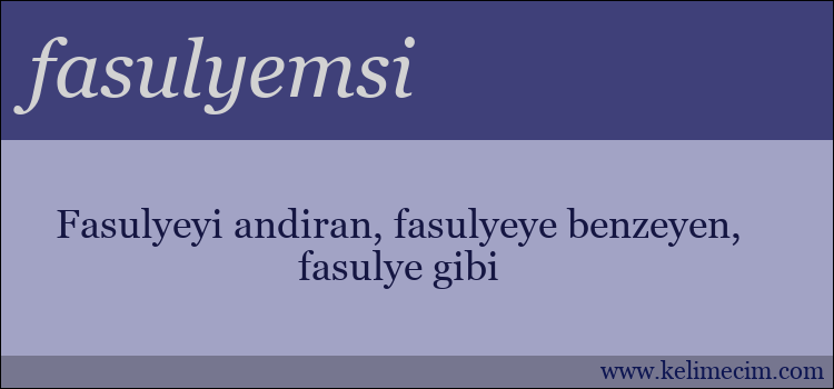 fasulyemsi kelimesinin anlamı ne demek?