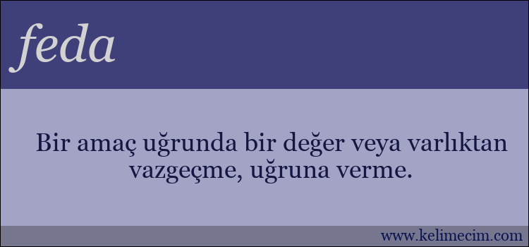 feda kelimesinin anlamı ne demek?