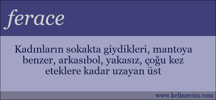 ferace kelimesinin anlamı ne demek?