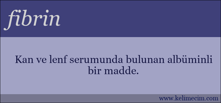 fibrin kelimesinin anlamı ne demek?