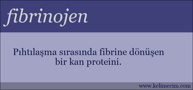 fibrinojen kelimesinin anlamı ne demek?