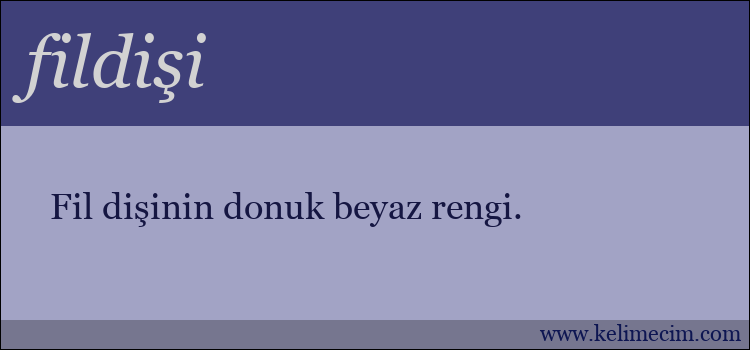 fildişi kelimesinin anlamı ne demek?