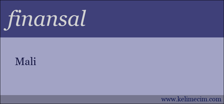 finansal kelimesinin anlamı ne demek?