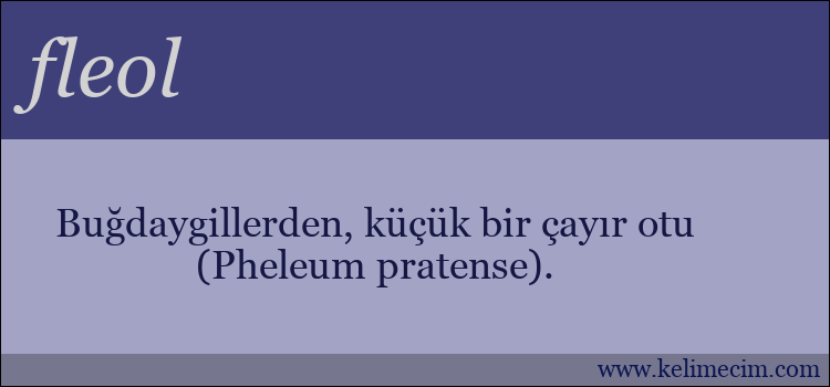 fleol kelimesinin anlamı ne demek?